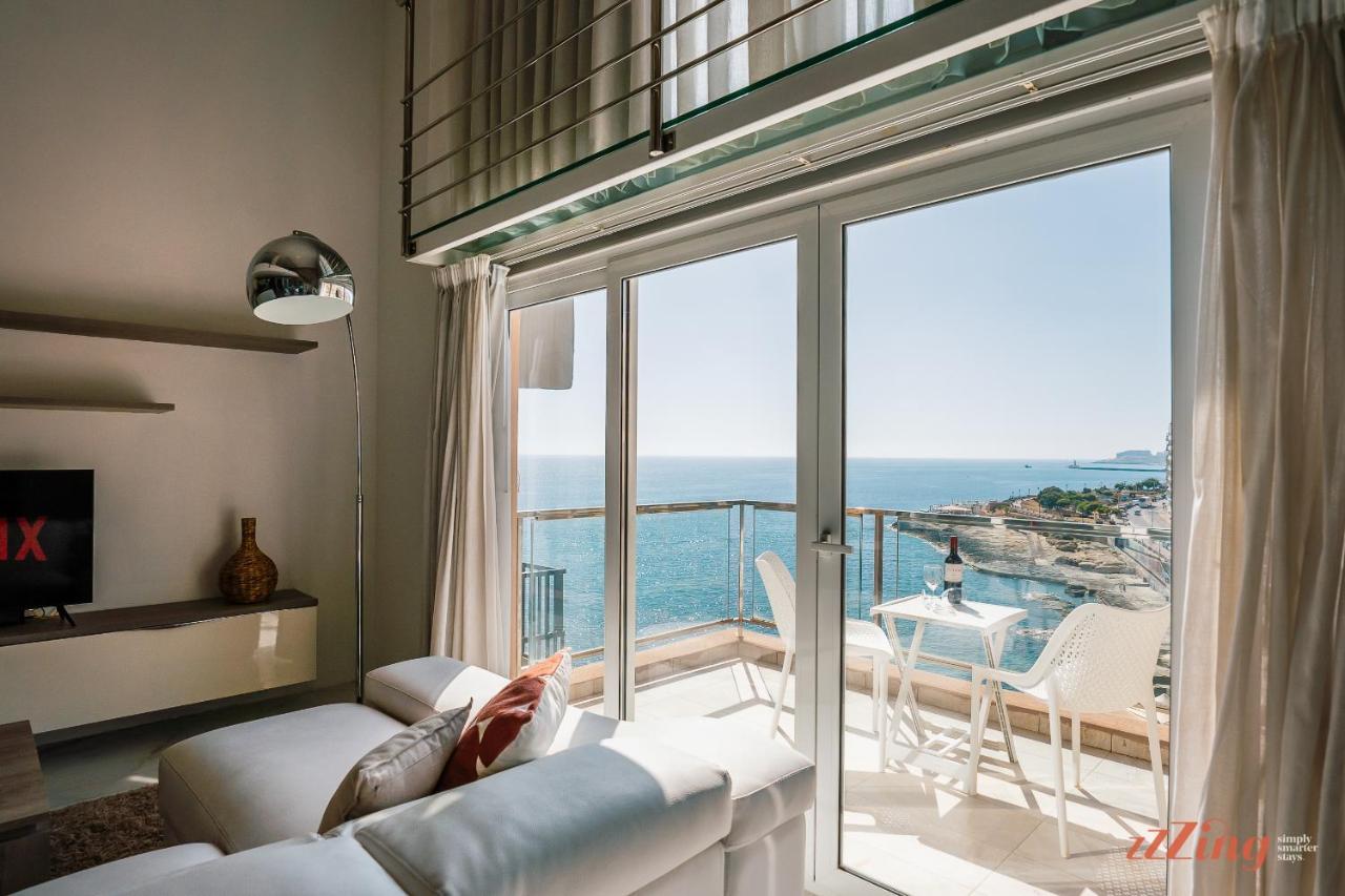 Scenic Seafront Duplex Apartment In سليمة المظهر الخارجي الصورة